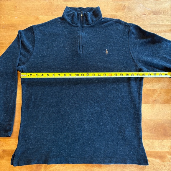 POLO Ralph Lauren Sweater Mens‎ Medium Estate Rib 1/4 Quarter Zip Pullover Gray - Picture 5 of 10